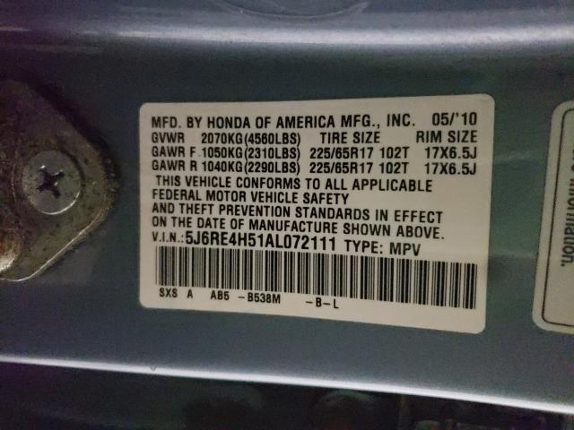 2010 HONDA CR-V EX 5J6RE4H51AL072111