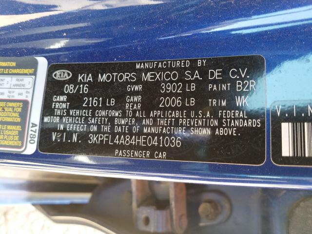 2017 KIA FORTE EX 3KPFL4A84HE041036