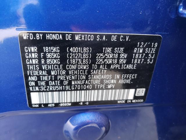 2020 HONDA HR-V SPORT 3CZRU5H19LG701040