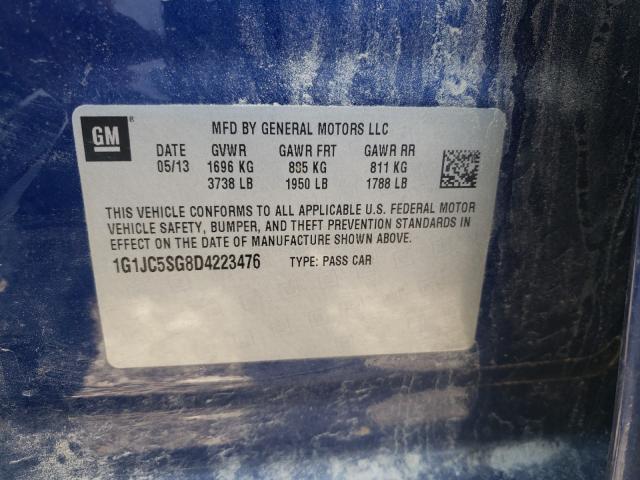 2013 CHEVROLET SONIC LT 1G1JC5SG8D4223476