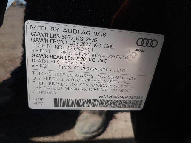 2017 AUDI SQ5 PRESTI WA1VCAFP4HA026396