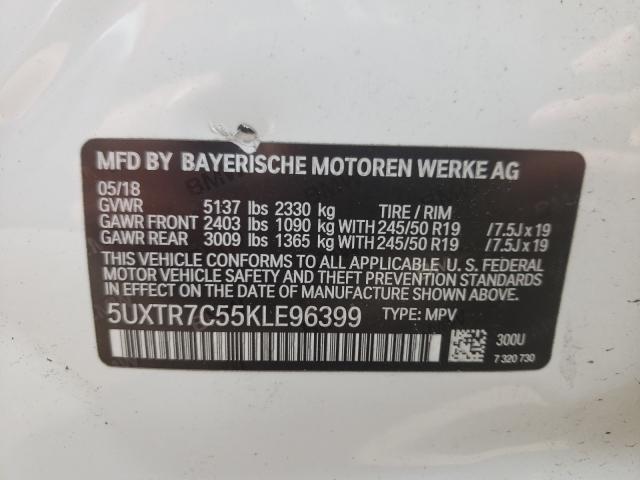 2019 BMW X3 SDRIVE3 5UXTR7C55KLE96399