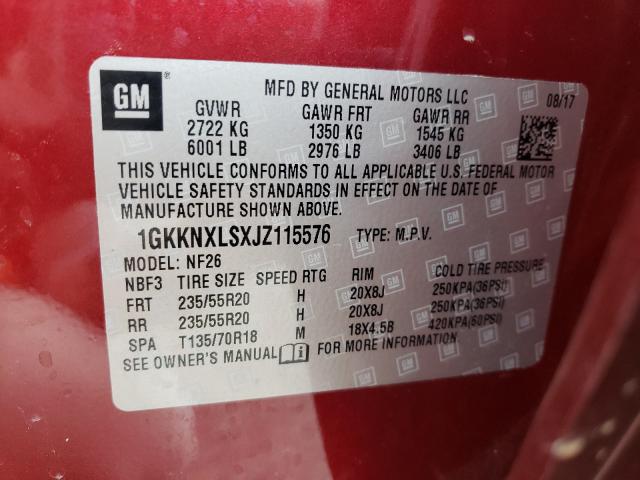 2018 GMC ACADIA DEN 1GKKNXLSXJZ115576