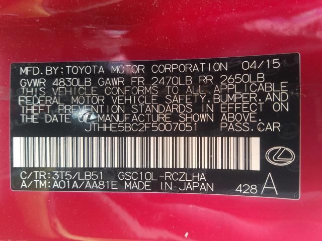2015 LEXUS RC 350 JTHHE5BC2F5007051