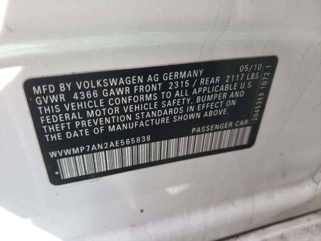 2010 VOLKSWAGEN CC SPORT WVWMP7AN2AE565838