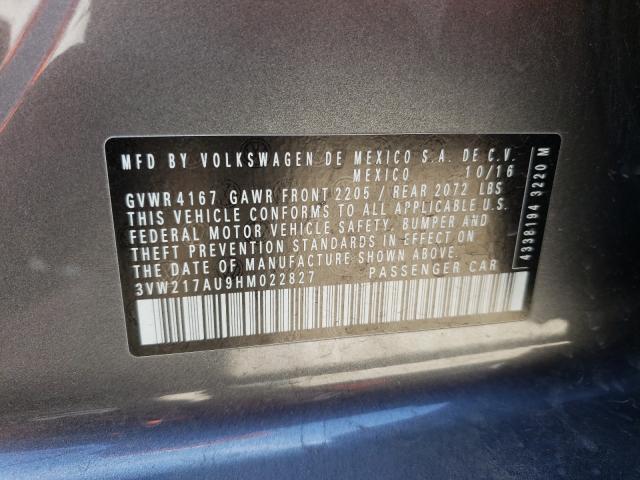 2017 VOLKSWAGEN GOLF S 3VW217AU9HM022827