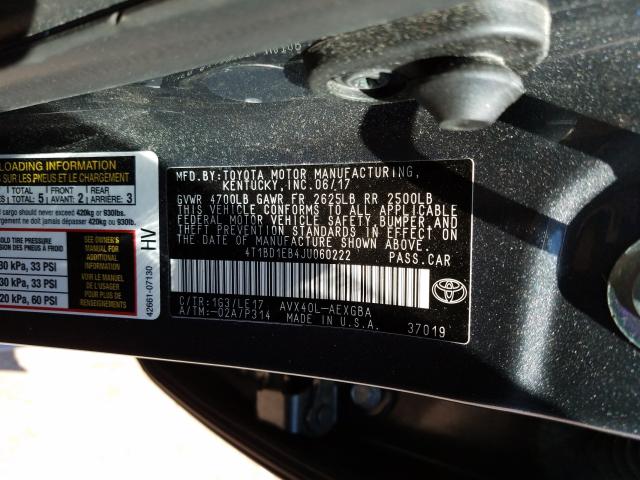 2018 TOYOTA AVALON HYB 4T1BD1EB4JU060222