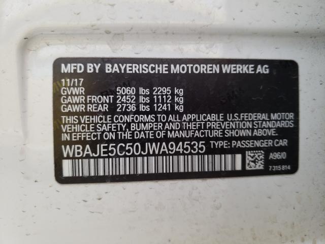 2018 BMW 540 I WBAJE5C50JWA94535