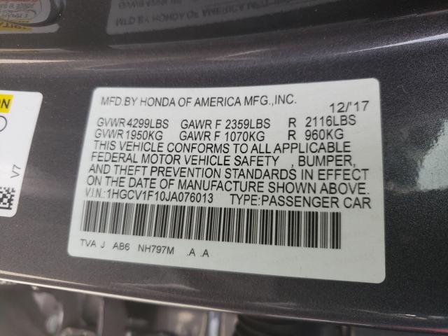 2018 HONDA ACCORD LX 1HGCV1F10JA076013