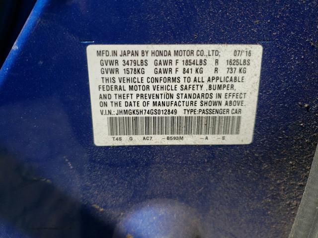 2016 HONDA FIT EX JHMGK5H74GS012849