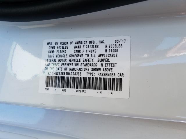 2017 HONDA ACCORD EXL 1HGCT2B84HA004398