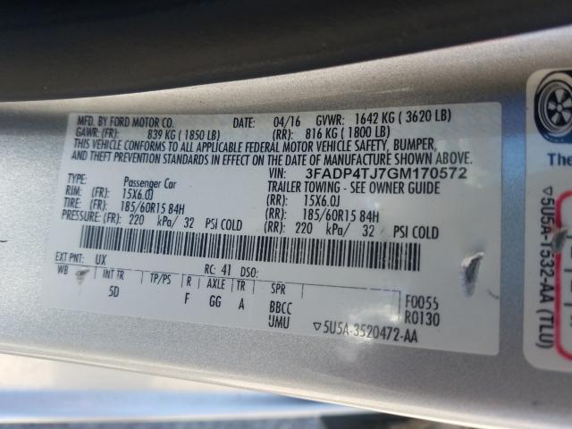 2016 FORD FIESTA S 3FADP4TJ7GM170572