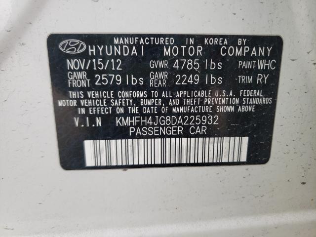2013 HYUNDAI AZERA GLS KMHFH4JG8DA225932