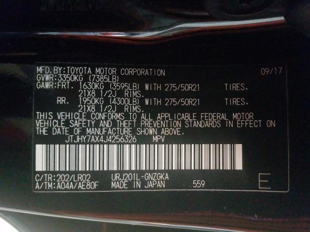 2018 LEXUS LX 570 JTJHY7AX4J4256326