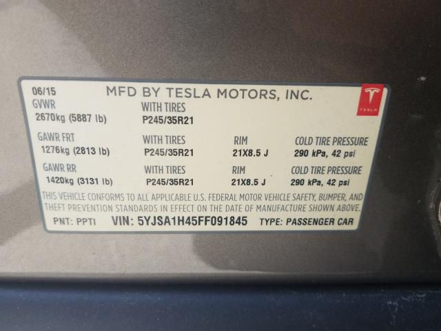 2015 TESLA MODEL S P8 5YJSA1H45FF091845