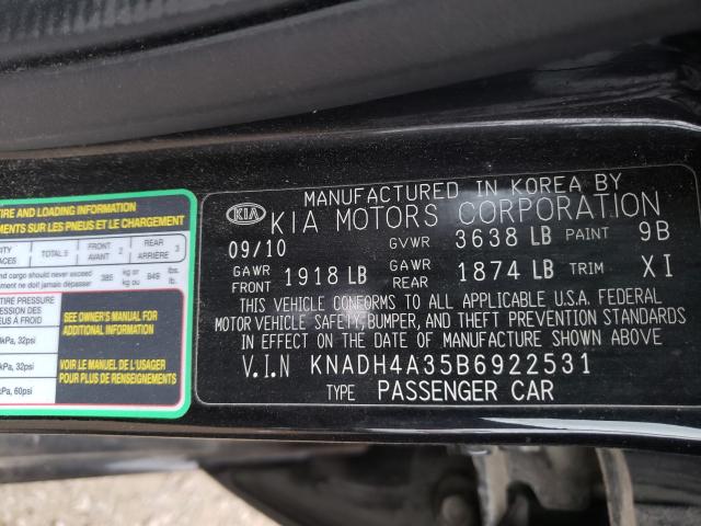 2011 KIA RIO BASE KNADH4A35B6922531