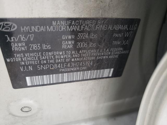 2018 HYUNDAI ELANTRA SE 5NPD84LF4JH245194