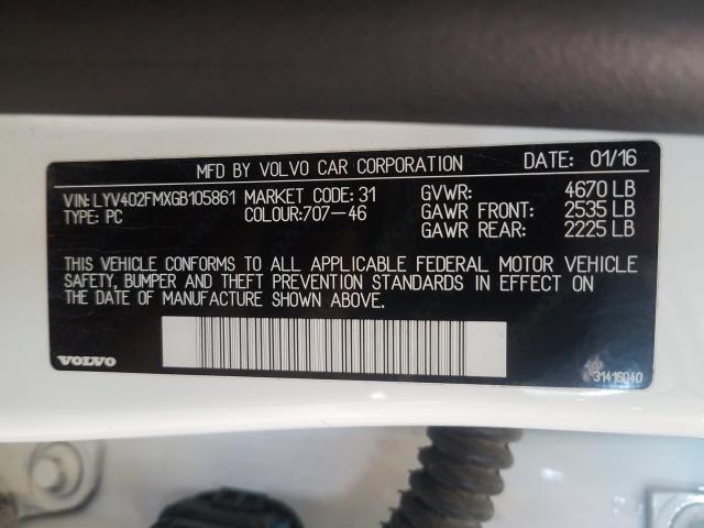 2016 VOLVO S60 PLATIN LYV402FMXGB105861