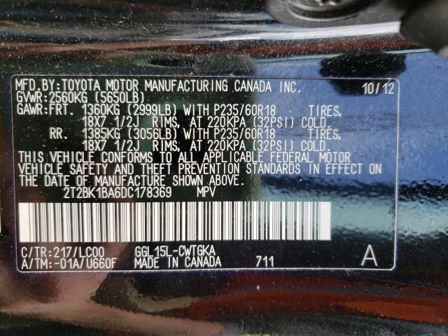2013 LEXUS RX 350 BAS 2T2BK1BA6DC178369