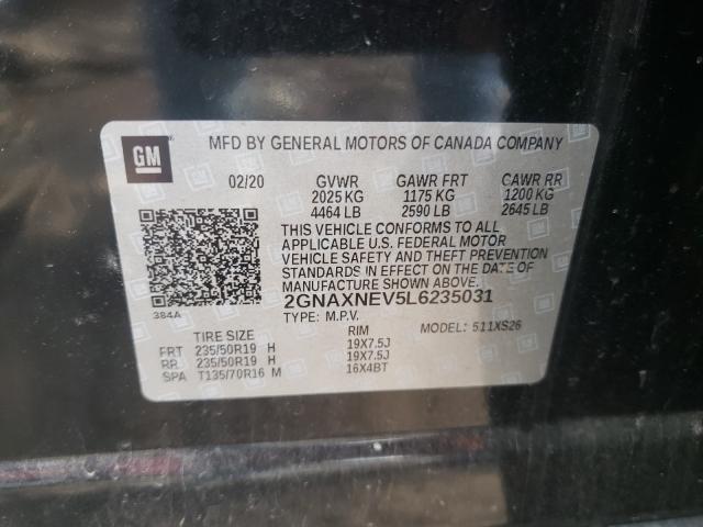 2020 CHEVROLET EQUINOX PR 2GNAXNEV5L6235031