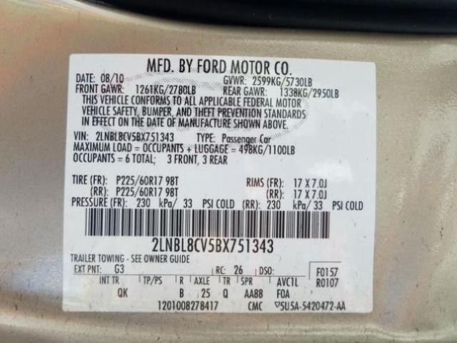 2011 LINCOLN TOWN CAR S 2LNBL8CV5BX751343