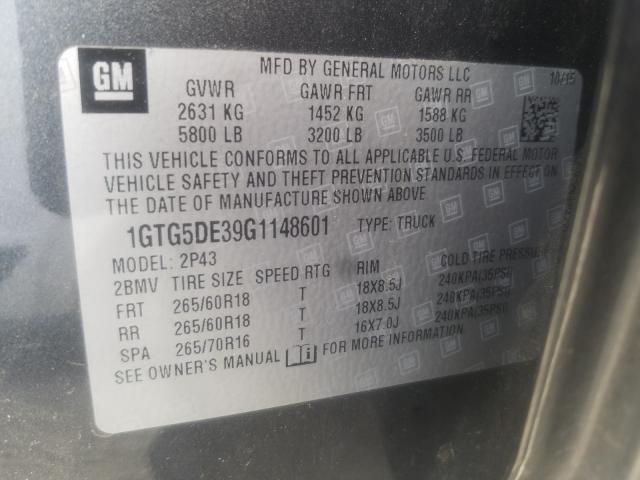 2016 GMC CANYON SLT 1GTG5DE39G1148601