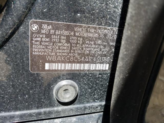 2010 BMW 750 LI XDR WBAKC8C54AC431380