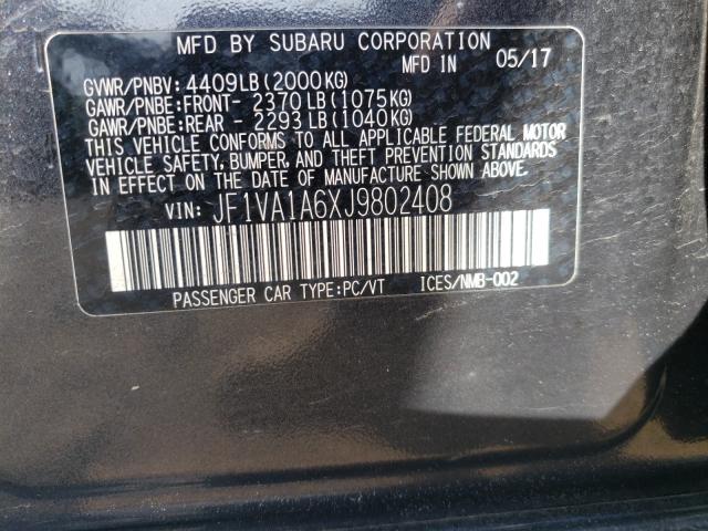 2018 SUBARU WRX JF1VA1A6XJ9802408