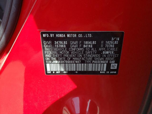 2016 HONDA FIT EX JHMGK5H75GX037407
