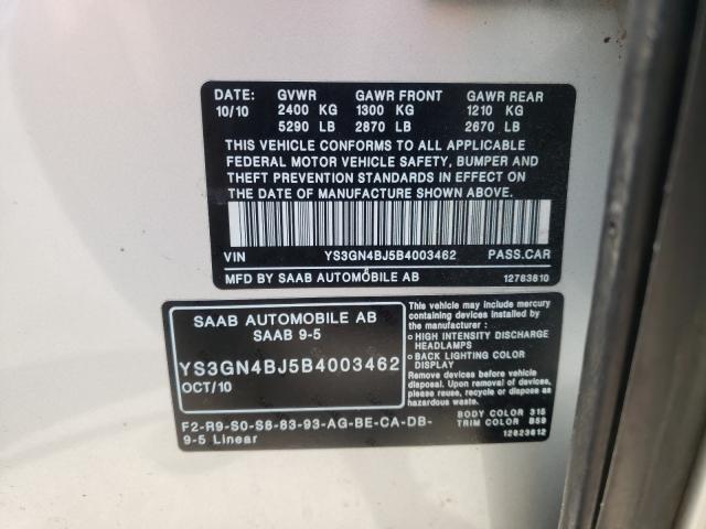 2011 SAAB 9-5 TURBO YS3GN4BJ5B4003462
