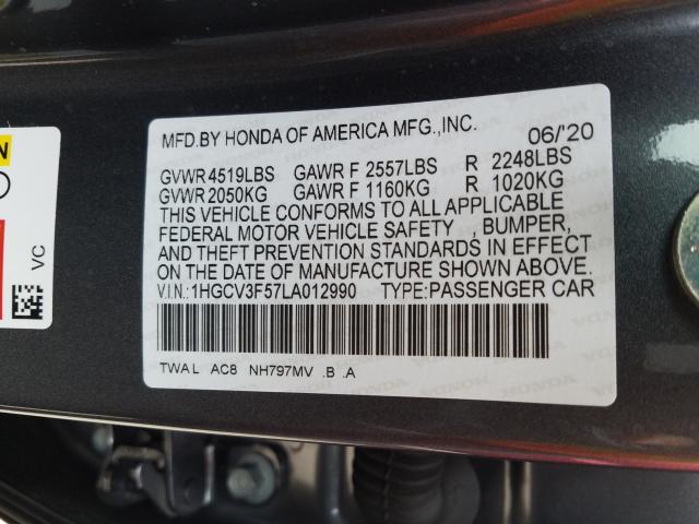 2020 HONDA ACCORD HYB 1HGCV3F57LA012990