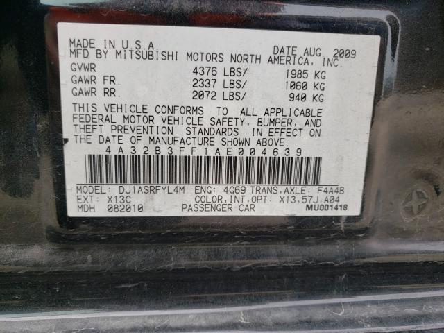 2010 MITSUBISHI GALANT ES 4A32B3FF1AE004639