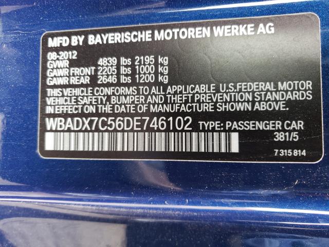 2013 BMW 335 I WBADX7C56DE746102