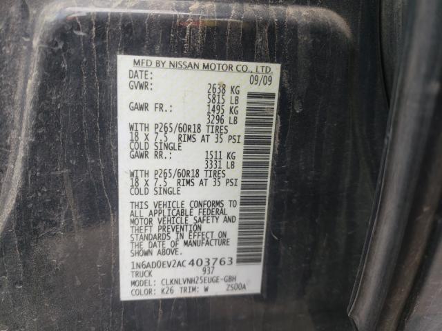 2010 NISSAN FRONTIER C 1N6AD0EV2AC403763