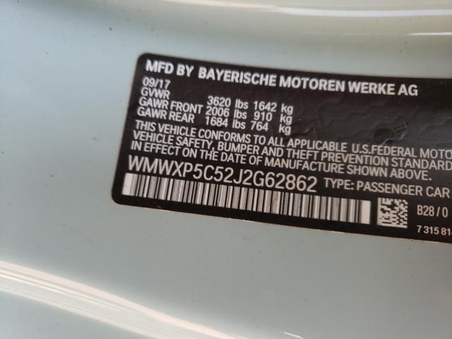 2018 MINI COOPER WMWXP5C52J2G62862