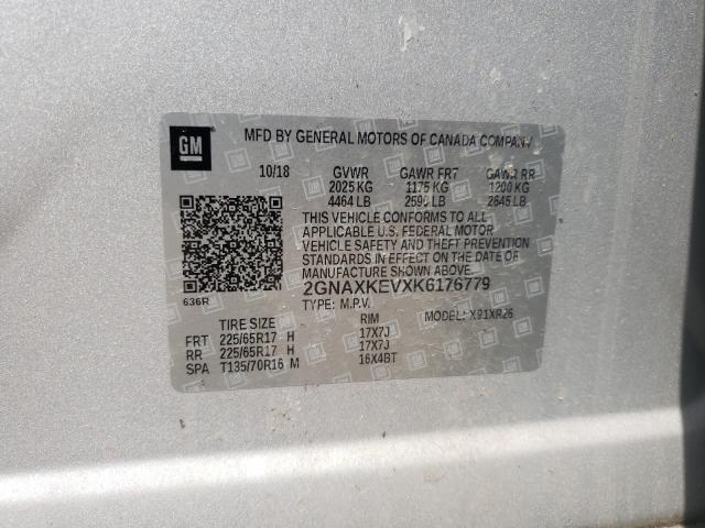 2019 CHEVROLET EQUINOX LT 2GNAXKEVXK6176779