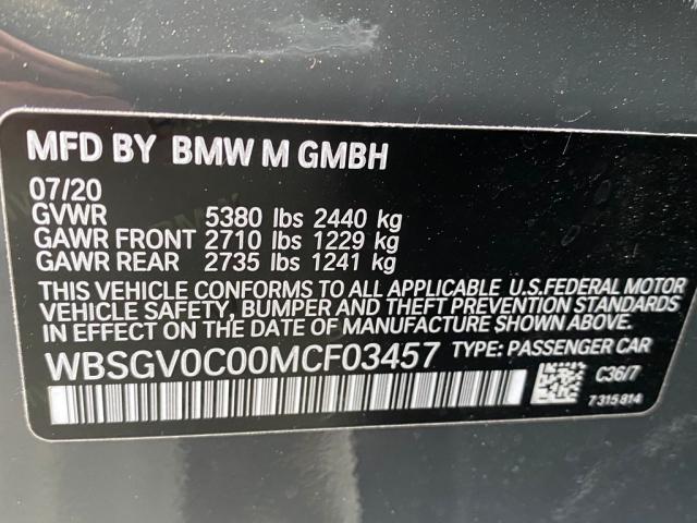 2021 BMW M8 WBSGV0C00MCF03457