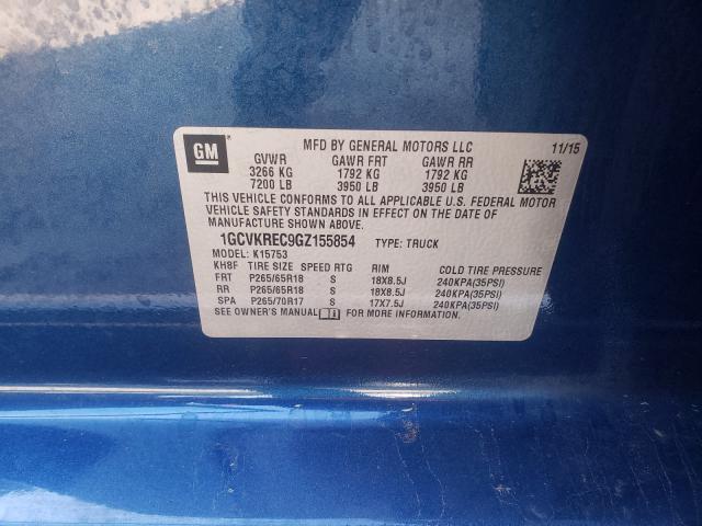 2016 CHEVROLET SILVERADO 1GCVKREC9GZ155854