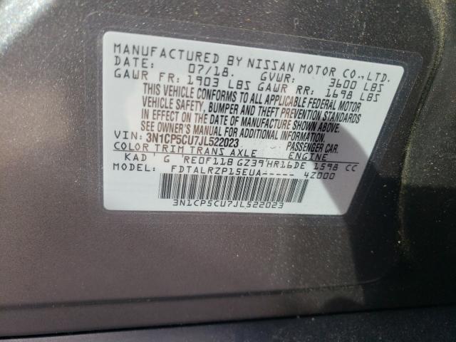 2018 NISSAN KICKS S 3N1CP5CU7JL522023