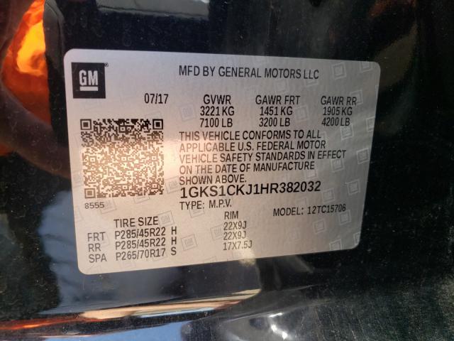 VIN JN8AS5MT4EW610461 2017 GMC YUKON DENA no.10