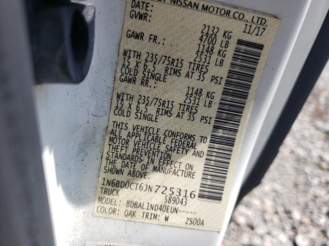 2018 NISSAN FRONTIER S 1N6BD0CT6JN725316