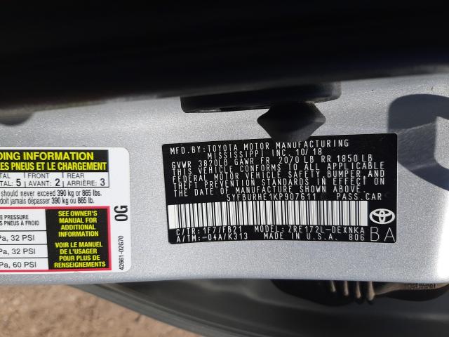 2019 TOYOTA COROLLA L 5YFBURHE1KP907611