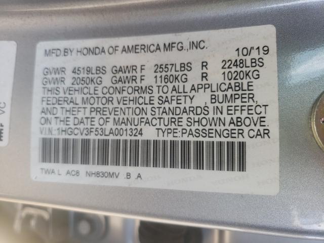 2020 HONDA ACCORD HYB 1HGCV3F53LA001324