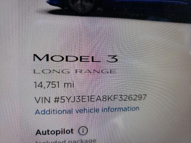 2019 TESLA MODEL 3 5YJ3E1EA8KF326297