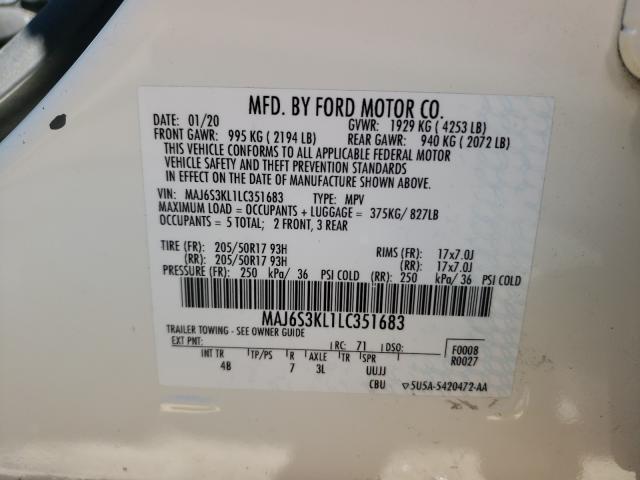 2020 FORD ECOSPORT T MAJ6S3KL1LC351683