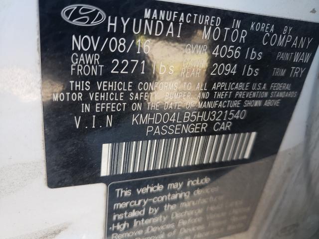 2017 HYUNDAI ELANTRA SP KMHD04LB5HU321540