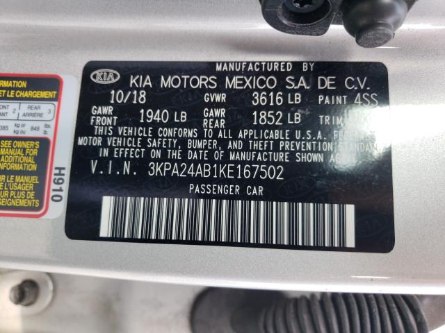 2019 KIA RIO S 3KPA24AB1KE167502