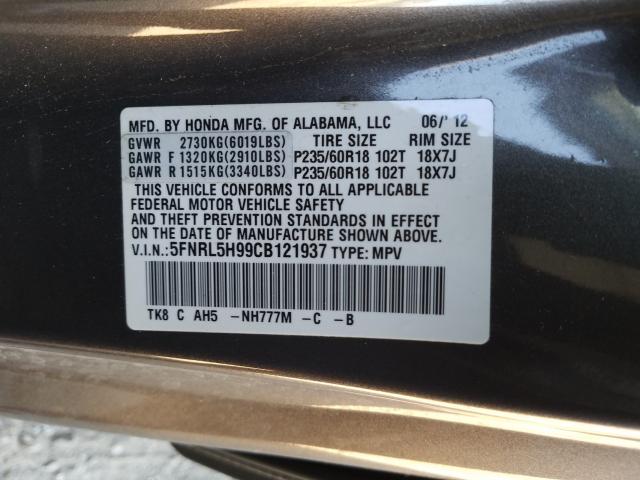2012 HONDA ODYSSEY TO 5FNRL5H99CB121937