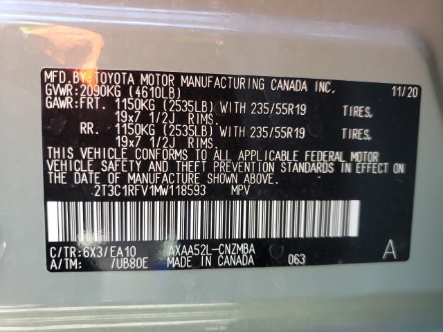 2021 TOYOTA RAV4 XLE P 2T3C1RFV1MW118593