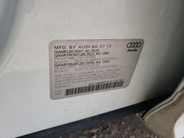 2012 AUDI Q5 PRESTIG WA1WKBFPXCA133782